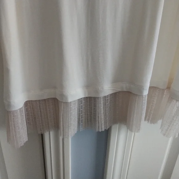 LOGO Layers by Lori Goldstein Sleeves Tunic Top with Accordion Pleated Trim L - Picture 4 of 12